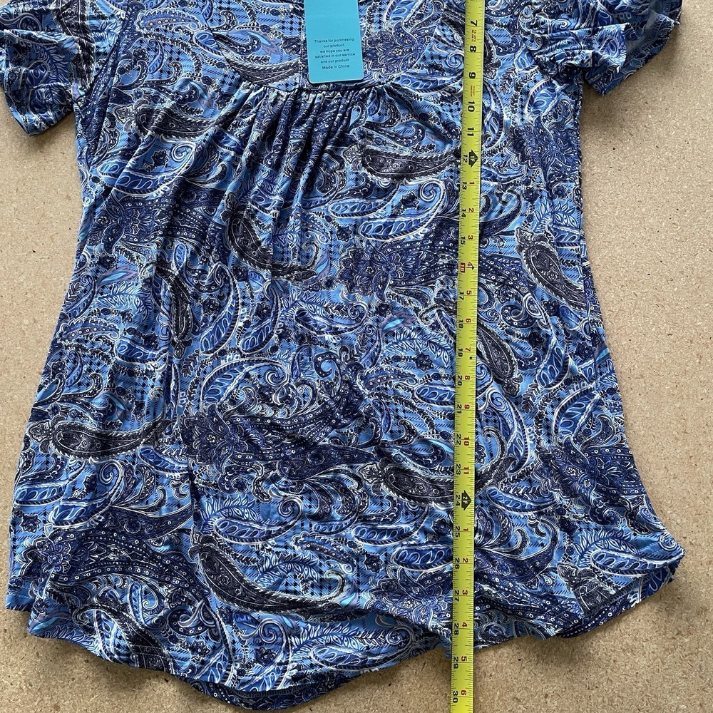 Women's shirt - Paisley Print - Size XL - New Blue Western Y2K - Picture 9 of 9
